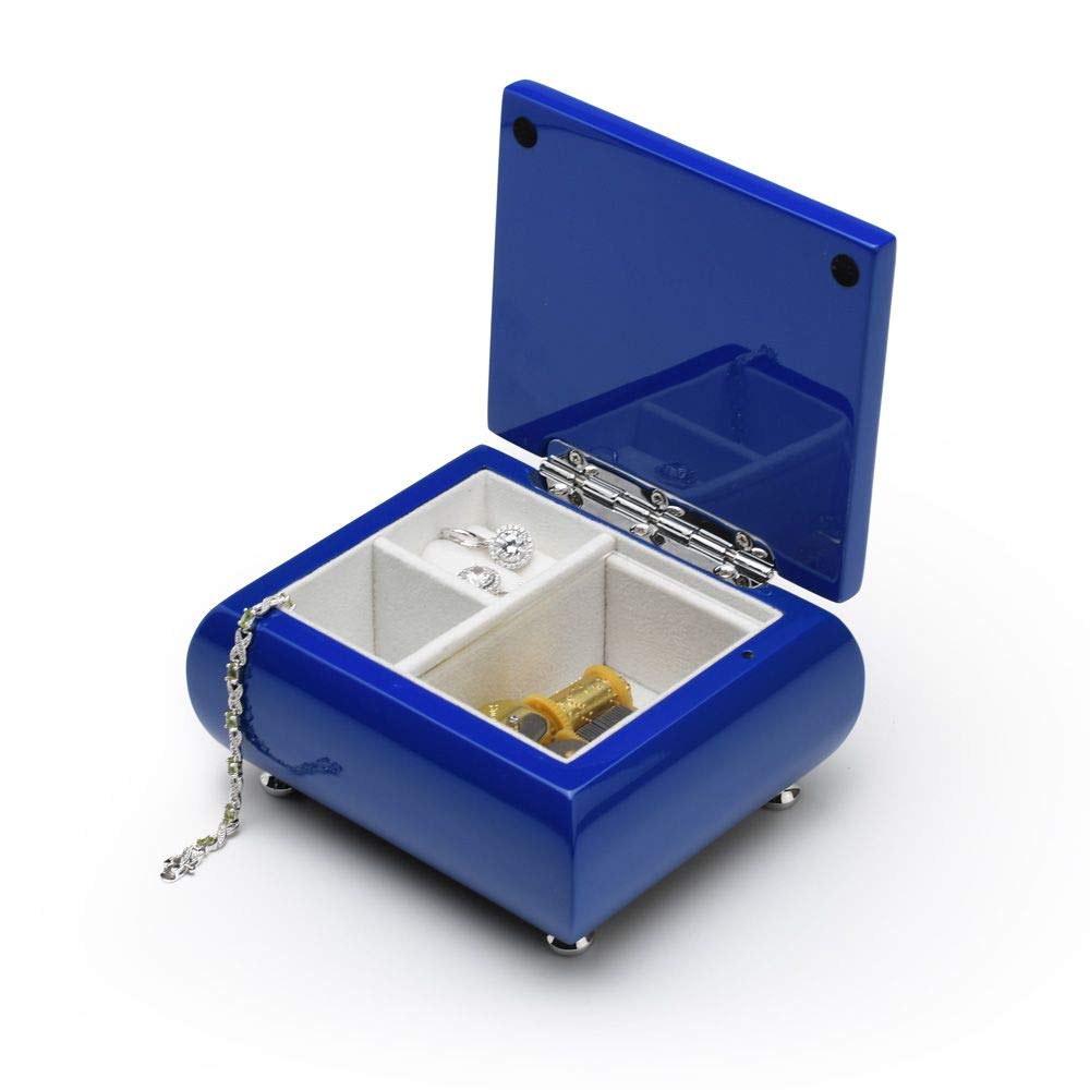 Amazon.co.jp: 高光沢ネイビーブルー 18音符 オルゴール ジュエリー